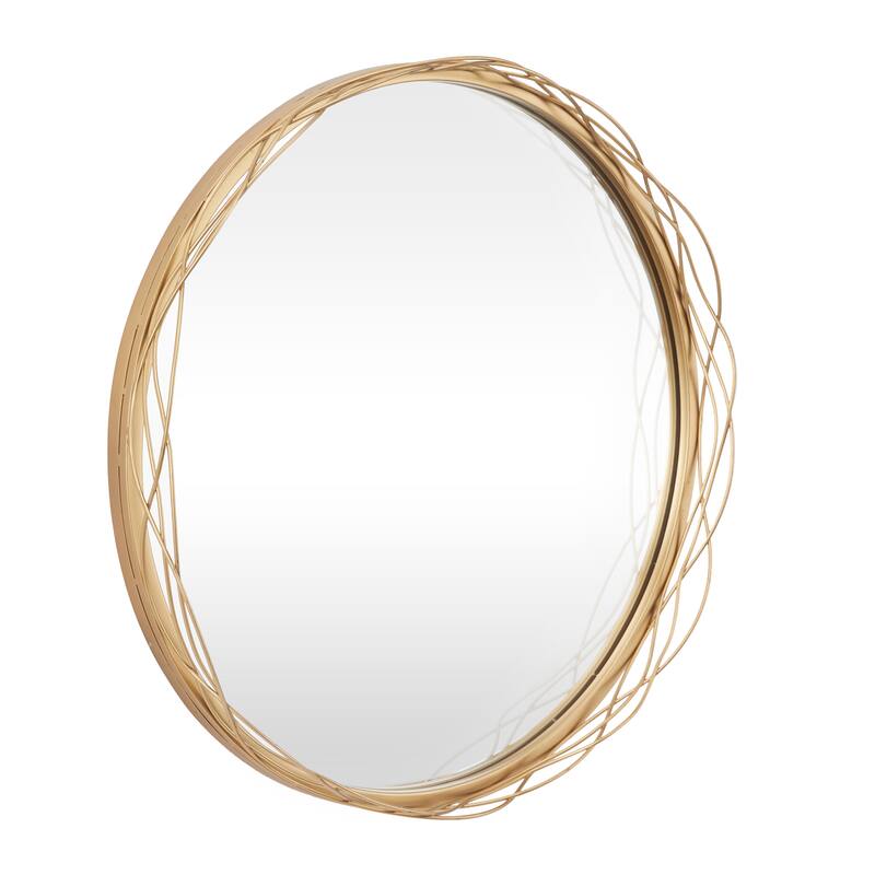 Metal Wall Mirror - Gold - CosmoLiving by Cosmopolitan - 3"W x 24"L x 24"H