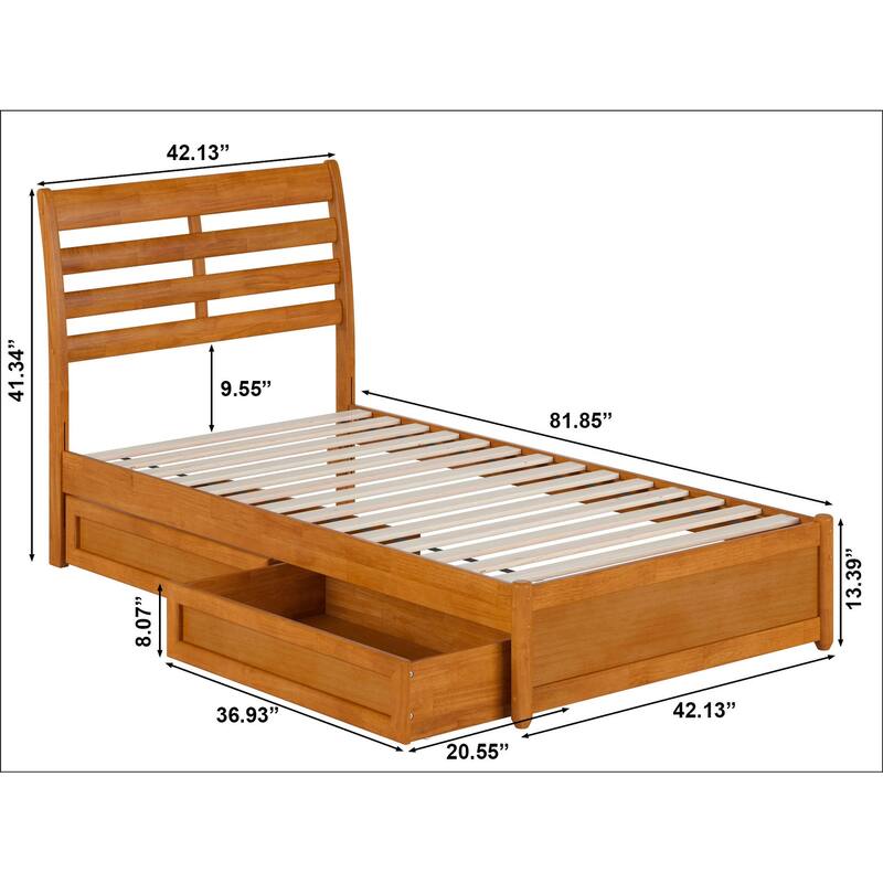 Emelie Platform Bed with Panel Footboard and Storage Drawers