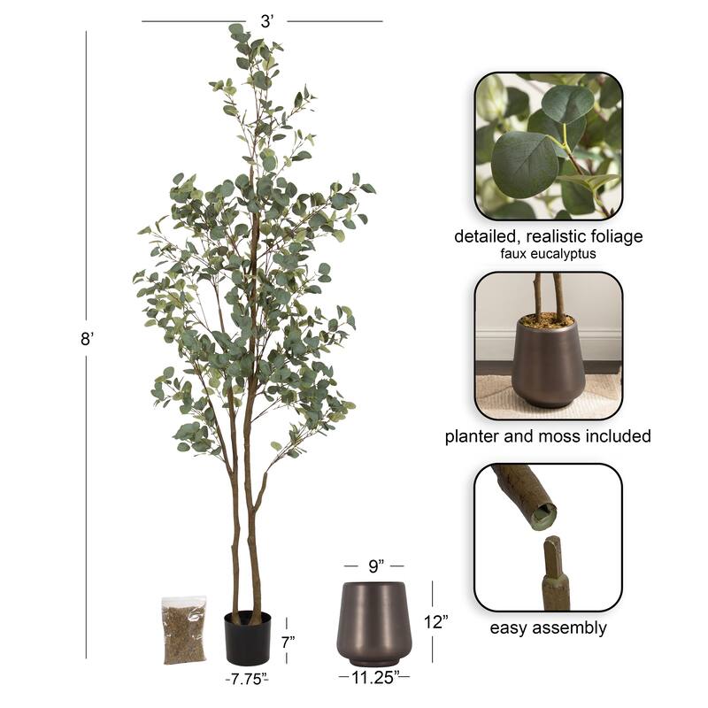 Kate and Laurel Eudora Faux Eucalyptus Tree