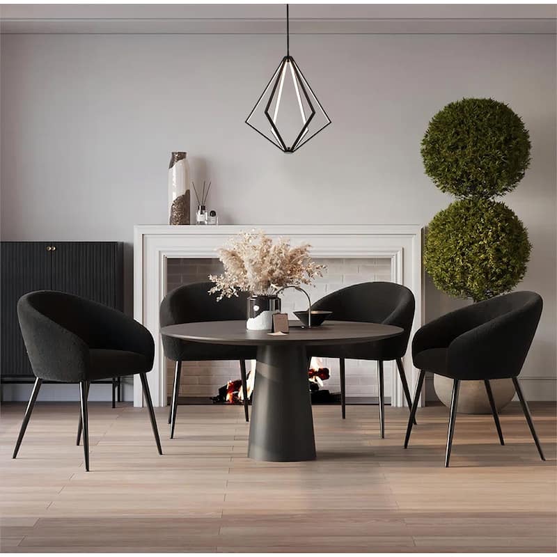 6-Light Black Metal LED Chandelier With Silicone Diffusers