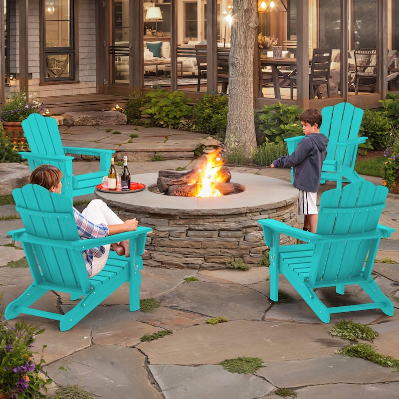 Outdoor HDPE Folding Classic Adirondack Chair All-Weather