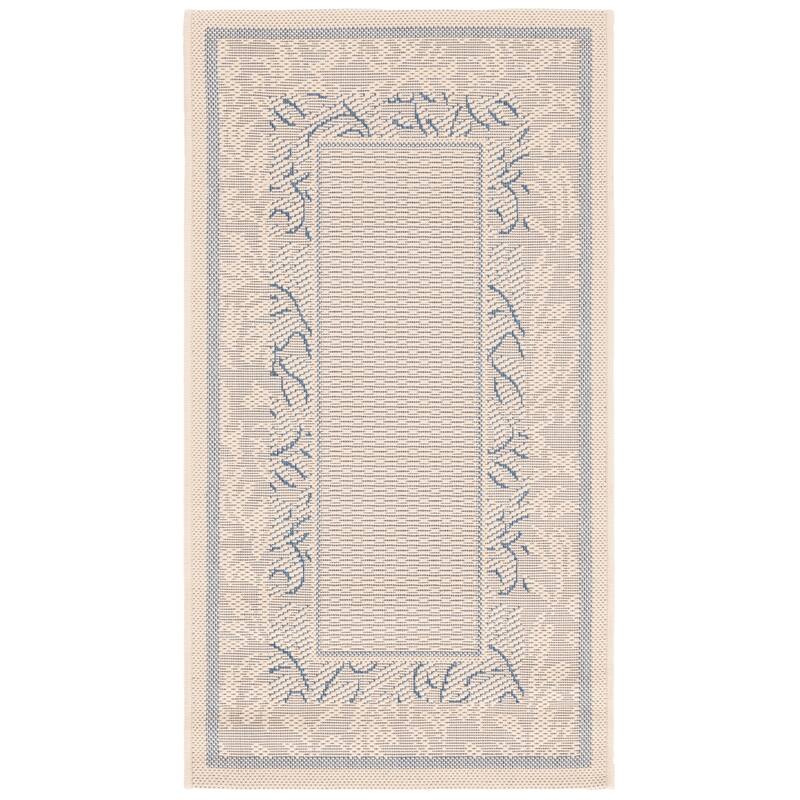 SAFAVIEH Courtyard Irmhilde Indoor/ Outdoor Waterproof Patio Backyard Rug - 2' x 3'7" - Natural/Blue