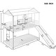 preview thumbnail 13 of 11, Twin Over Twin House Metal Bunk Bed With Slide, Red Slide