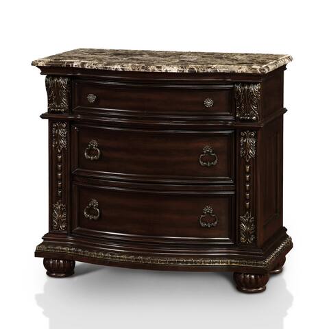 Furniture of America Dame Traditional Cherry 3-drawer Nightstand