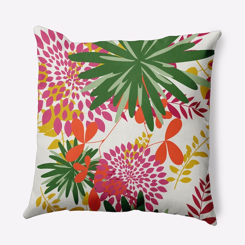 Jumble Floral Decorative Throw Pillow - Leaf - 16" x 16"