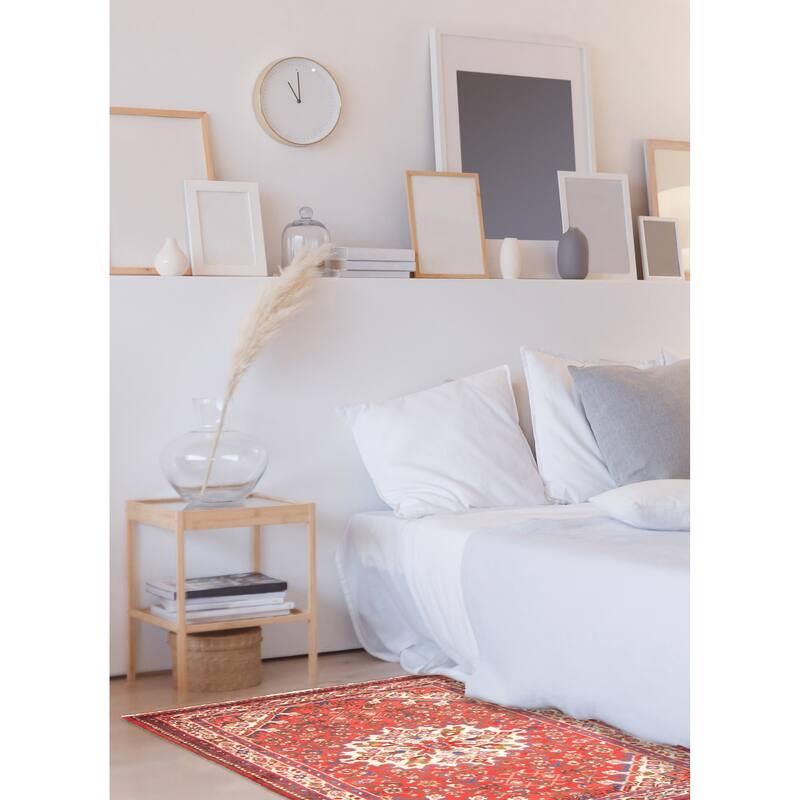 ECARPETGALLERY Hand-knotted Andelz Red Wool Rug - 3'6 x 4'11