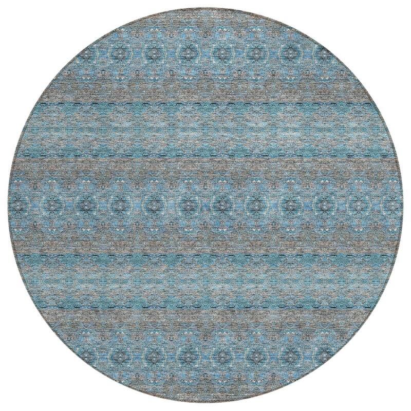 HomeRoots Floral Medallion Transitional Rectangle Outdoor Rug
