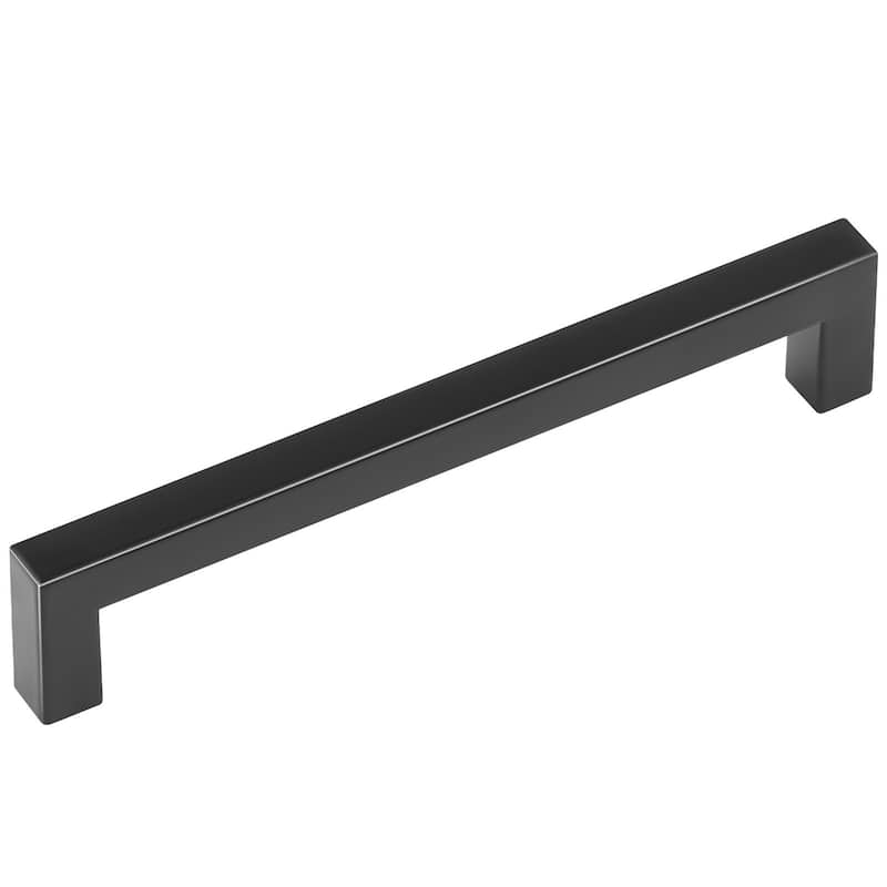 Matte Black Stainless Steel Cabinet Handles 10Pcs, No-Drill Design - 6.69 x 0.47 x 1.38 inches