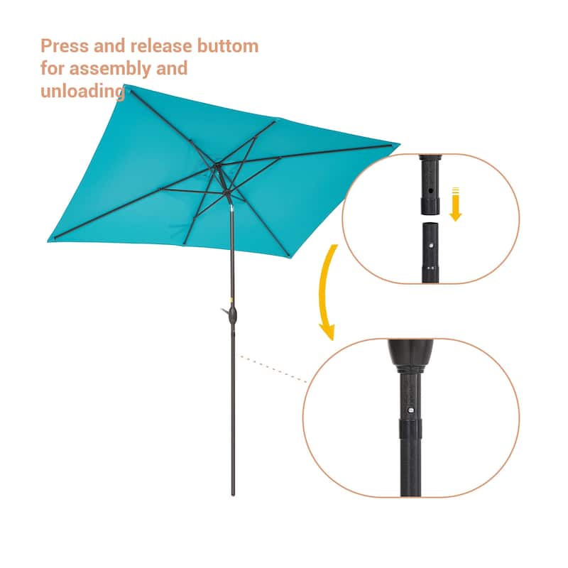 BONOSUKI Aluminum 10 x 6.5ft Patio Market Umbrella,Tilt and Crank