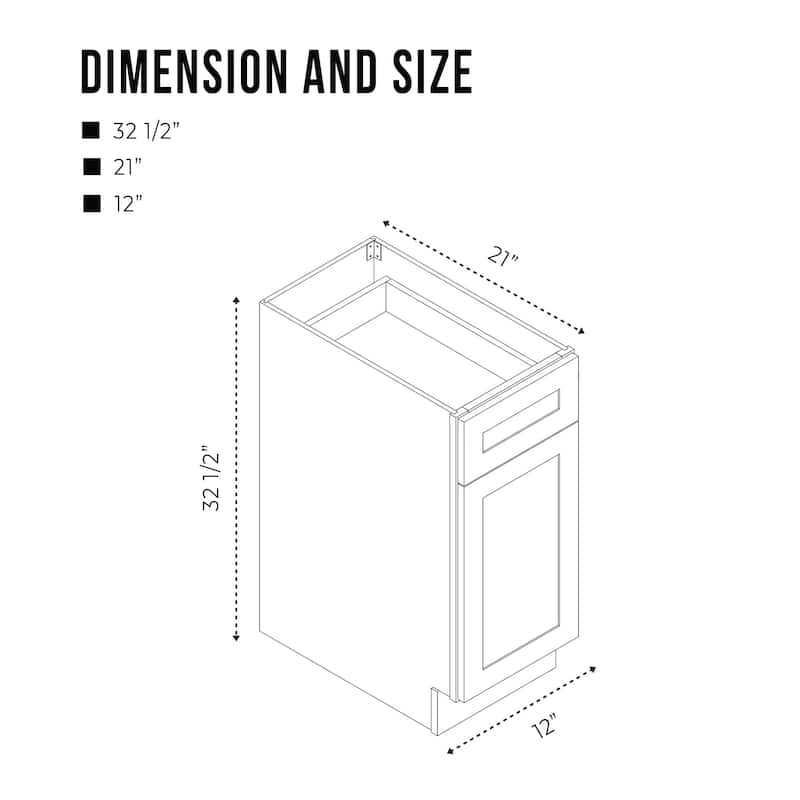 Vanity Art 12 Inch Bathroom Vanity Base Cabinet Single Right Offset Solid Wood Small Bathroom Storage Floor Cabinet