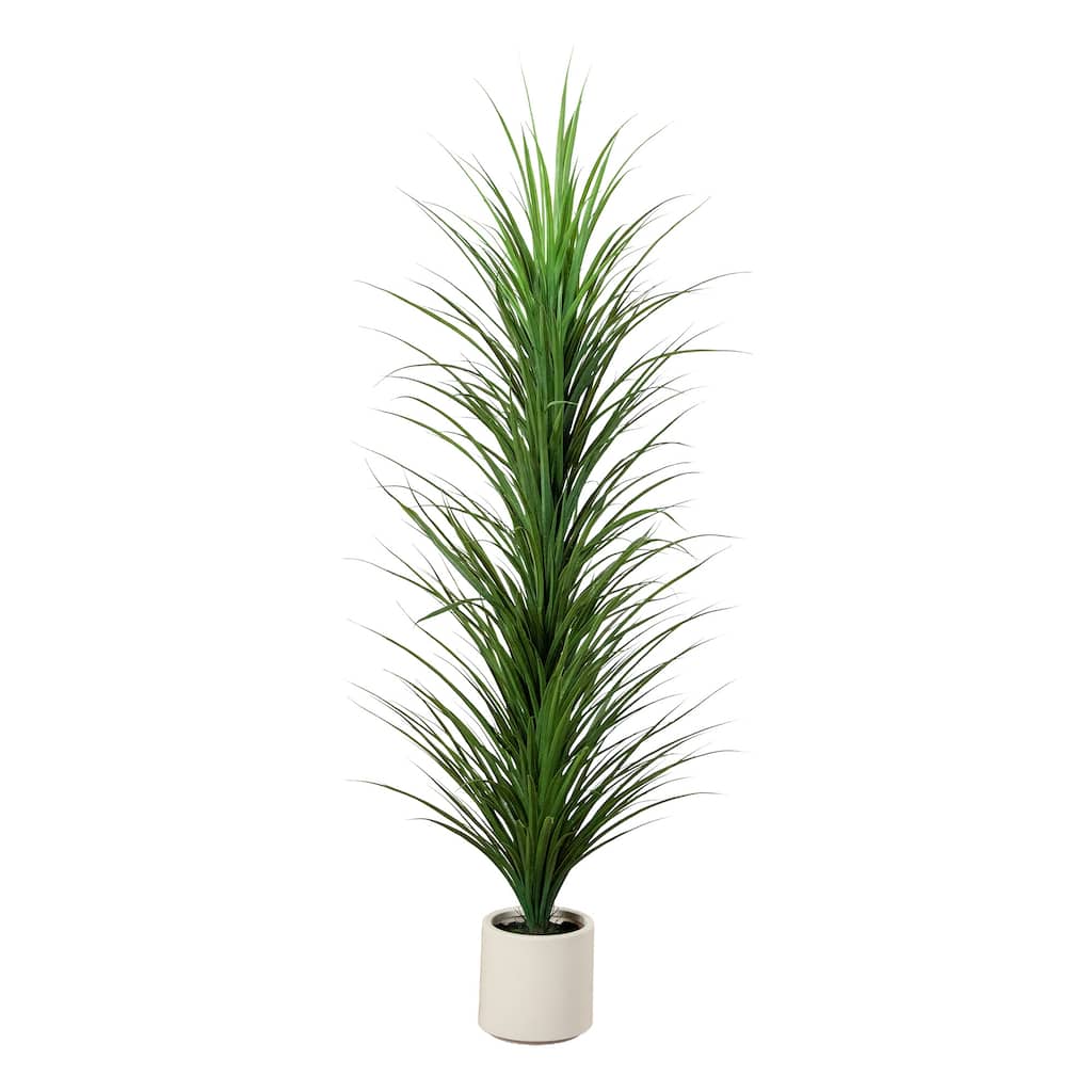 6-ft UV Resistant Grass Plant in White Planter (Indoor/Outdoor)