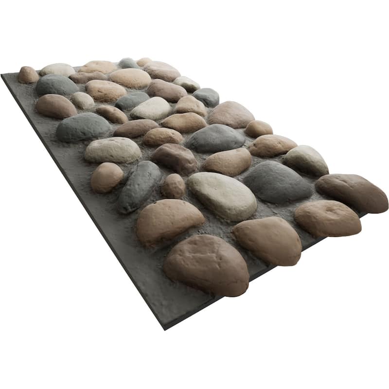 EverStone River Rock Faux Rock Panel, 49"W x 24 3/4"H x 3"D