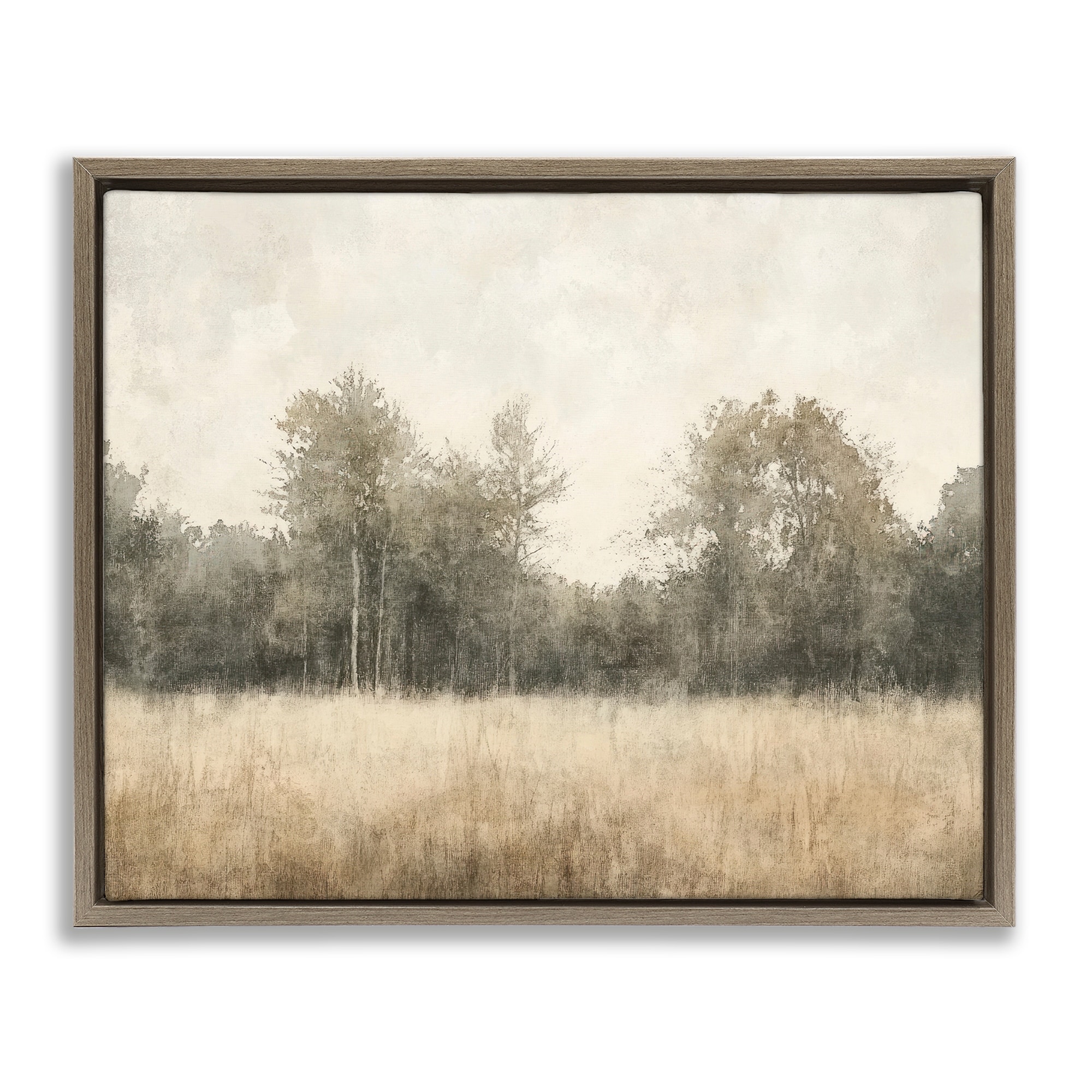 Stupell Neutral Watercolor Woodland Framed Floater Canvas Wall Art Design By Mona Grace