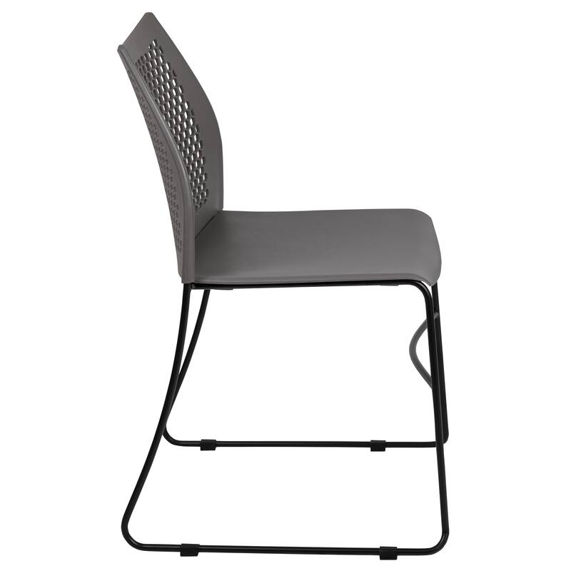661 lb. Capacity Stack Chair with Air-Vent Back and Powder Coated Sled Base