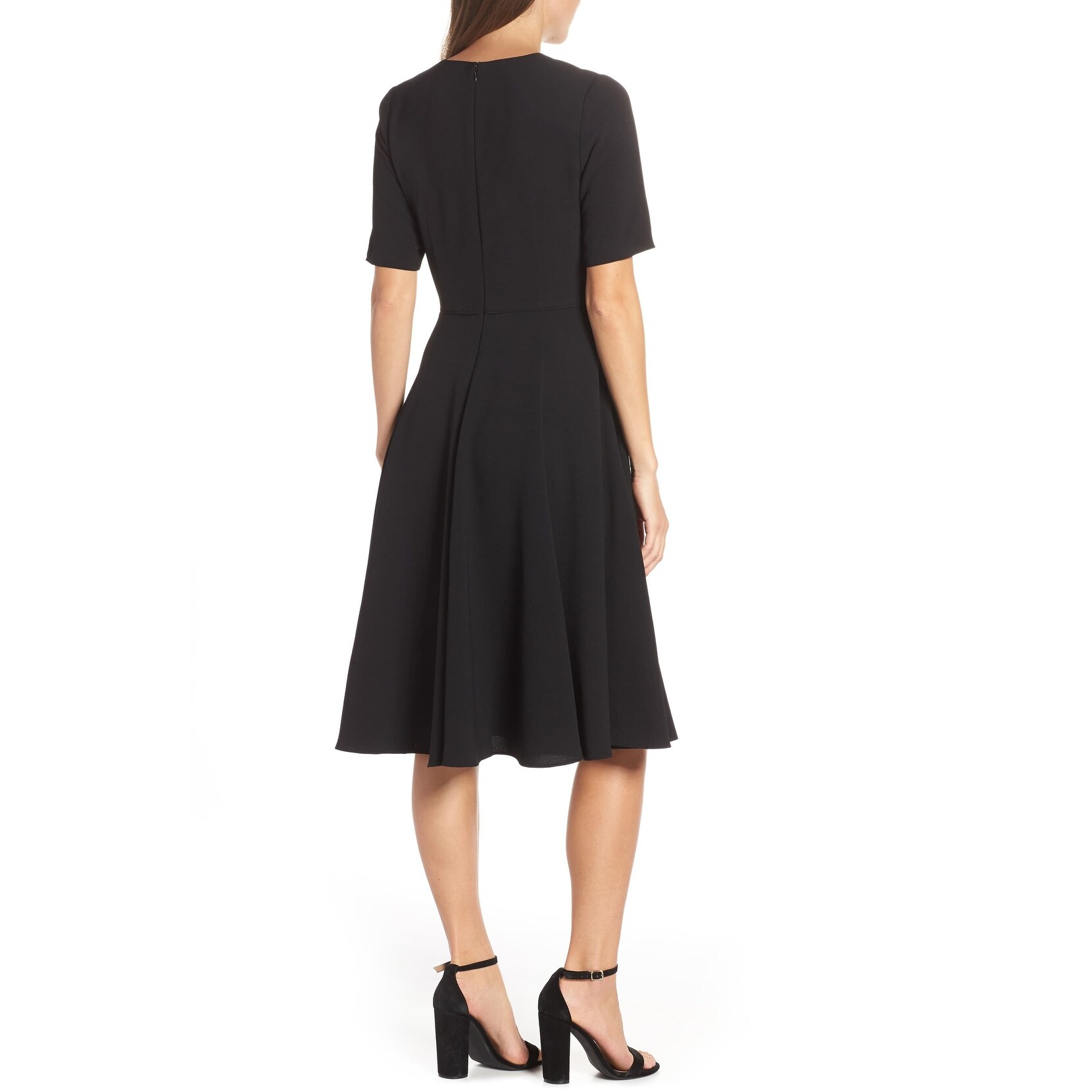 edith city crepe fit & flare midi dress