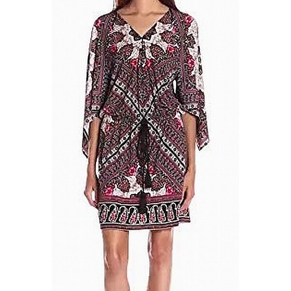 paisley print shift dress