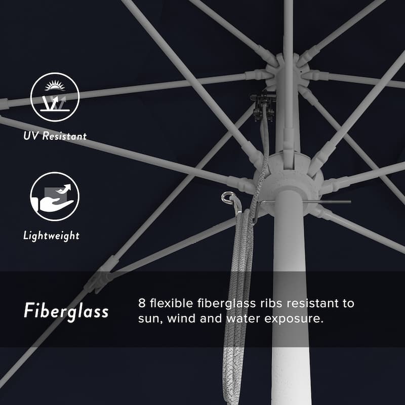 California Umbrella 11' Venture Series Patio Umbrella, White Aluminum Pole Fiberglass Ribs Pulley Lift Pacifica