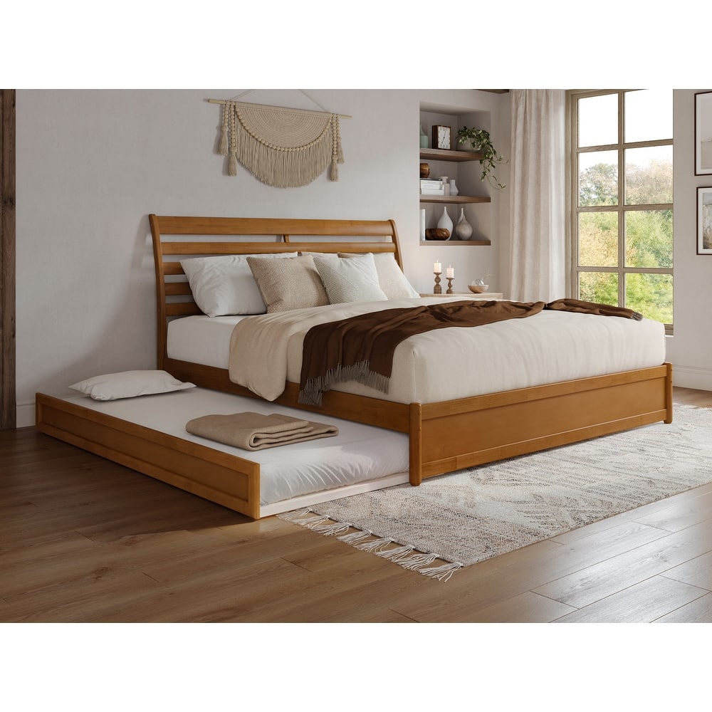 Emelie Platform Bed with Panel Footboard and Twin XL Trundle