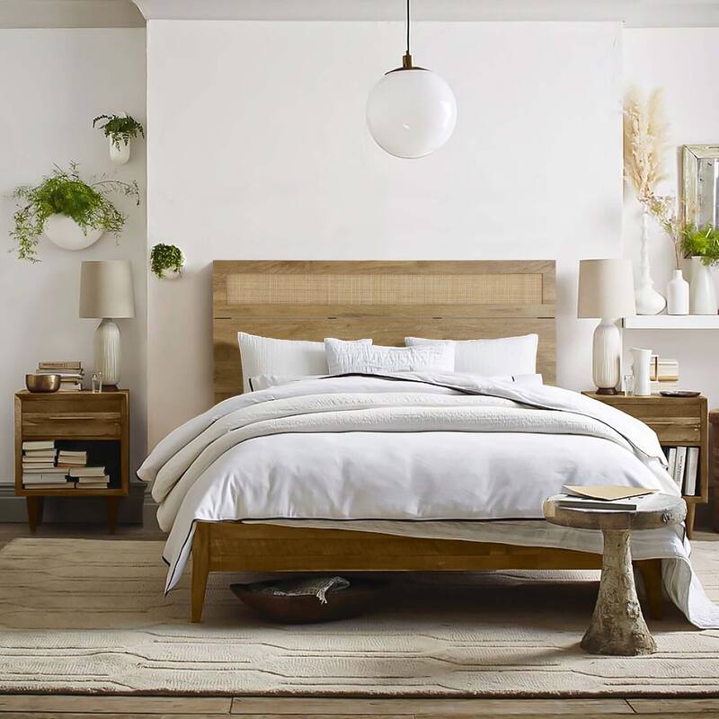 Oak Finish Headboard - Wood Top Headboard, Retro Renaissance Design, Bedroom Decor