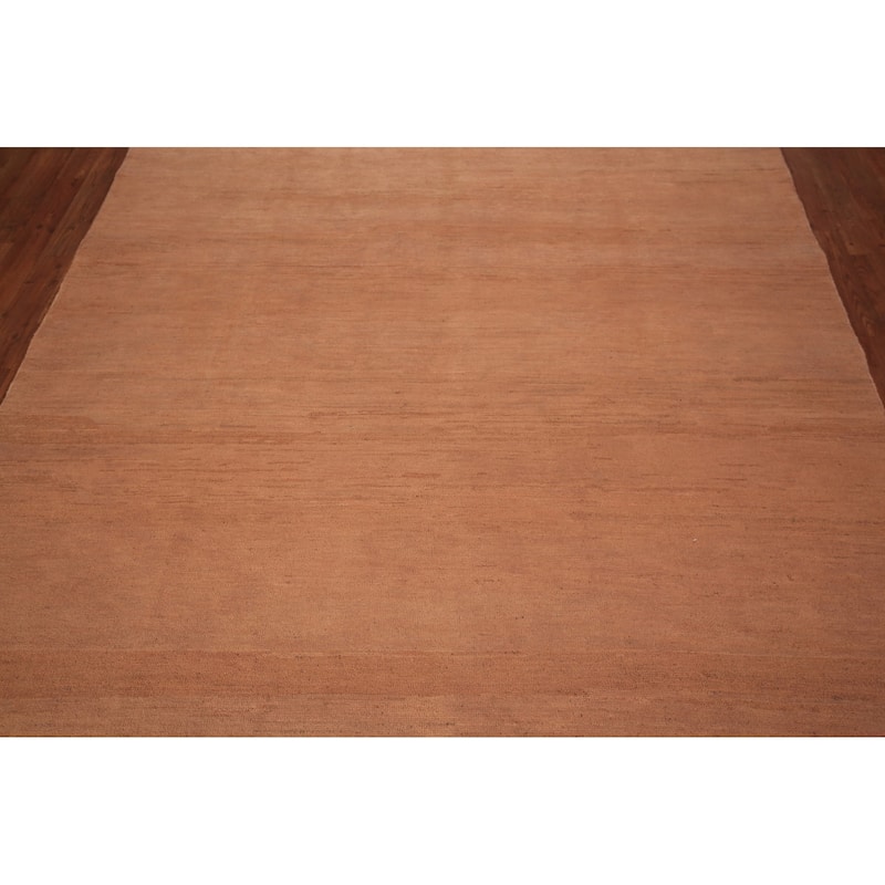 Modern Solid Gabbeh Oriental Area Rug Handmade Wool Carpet - 6'3" x 9'7"