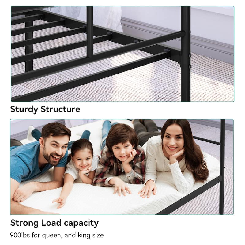 Modern Metal Canopy Platform Bed Frame