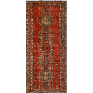 Fine Vintage Distressed Arden Rust/Grey Runner - 4'3