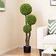 preview thumbnail 4 of 8, Gymax 4 FT Artificial Boxwood Topiary Ball Tree w/ Triple Ball Faux