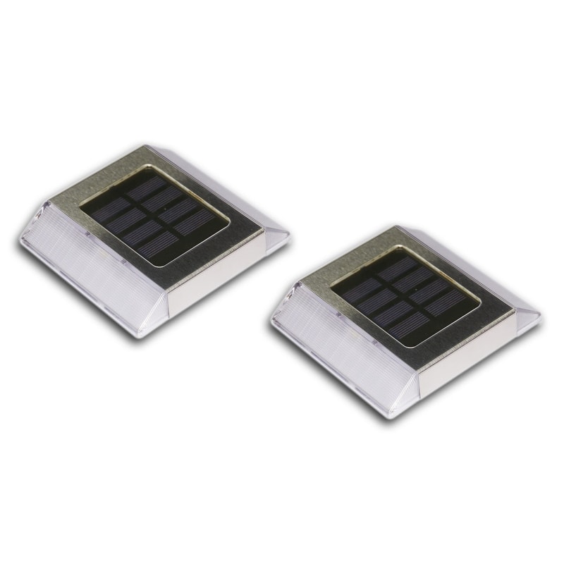 Classy Caps Stainless Steel Solar Path Light (Set of 2) - Silver