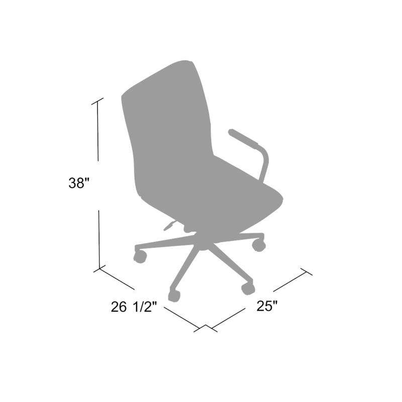 Sela Swivel Office Armchair, Tufted Black Seat & Back, Chrome Base