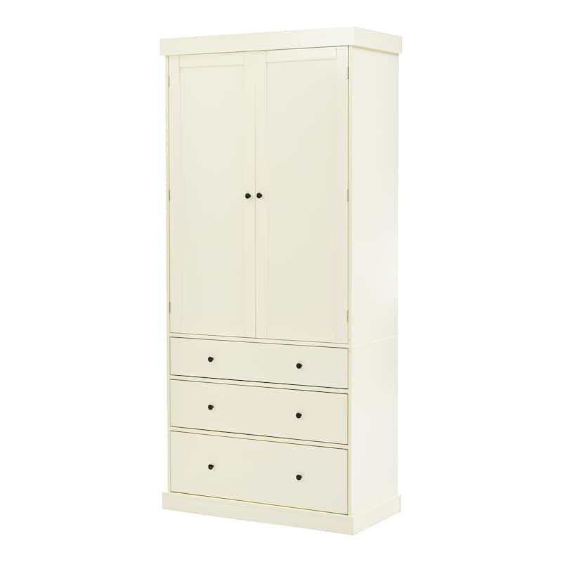 Freestanding Kitchen Pantry with 3 Drawers, Tall Kitchen Cupboard Storage Cabinet with 3 Adjustable Shelves and 8 Door Shelves