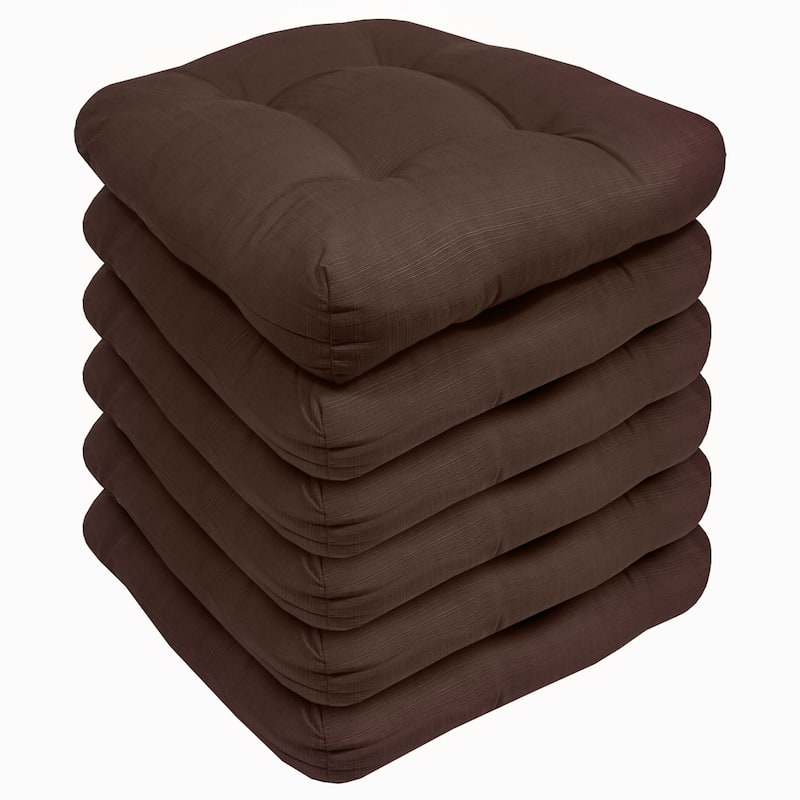 Sweet Home Collection Patio Cushions Outdoor Chair Pads Thick Fiber Fill Tufted 19" x 19"