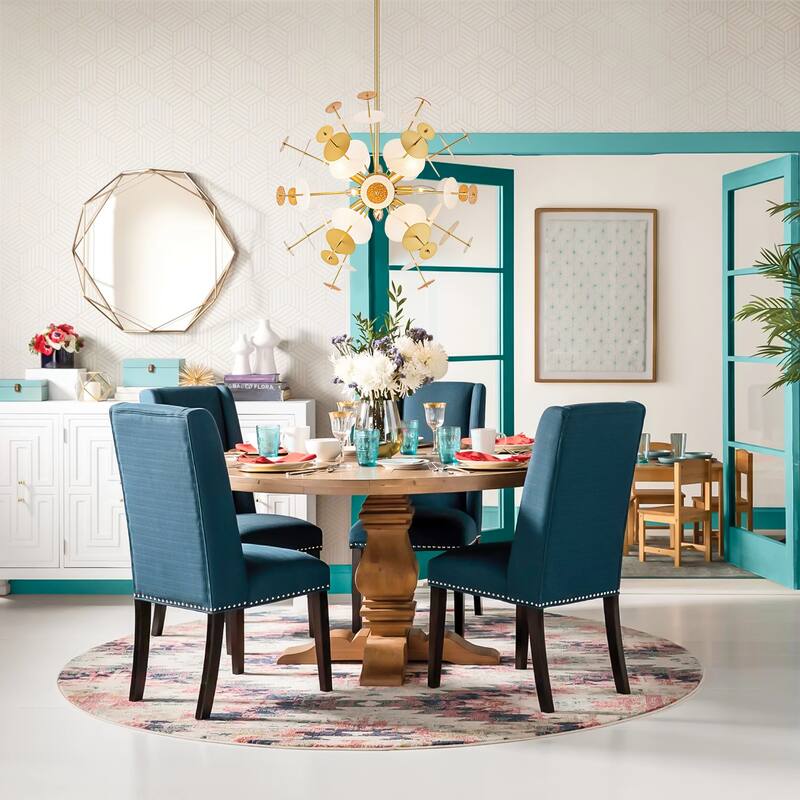 9-Light Modern Gold Linear Sputnik Starburst Textured Glass Chandelier - 27.5 in. W