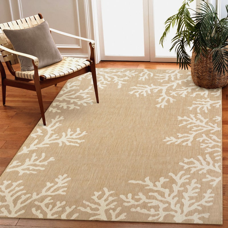 Liora Manne Carmel Coral Border Indoor/Outdoor Area Rug