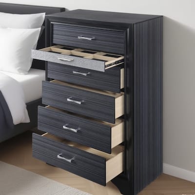 Wood 6 Drawers Chest, Storage Closet with Jewelry Drawer, No Assembly