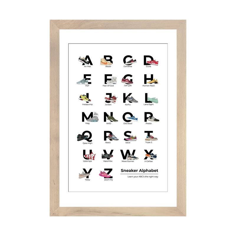 iCanvas "Sneaker Alphabet" by avesix - Natural - 32x24x1