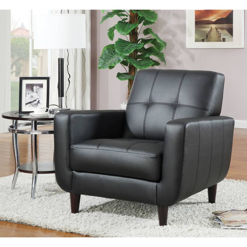 Marina Mid-century Modern Design Black Upholstered Accent Chair