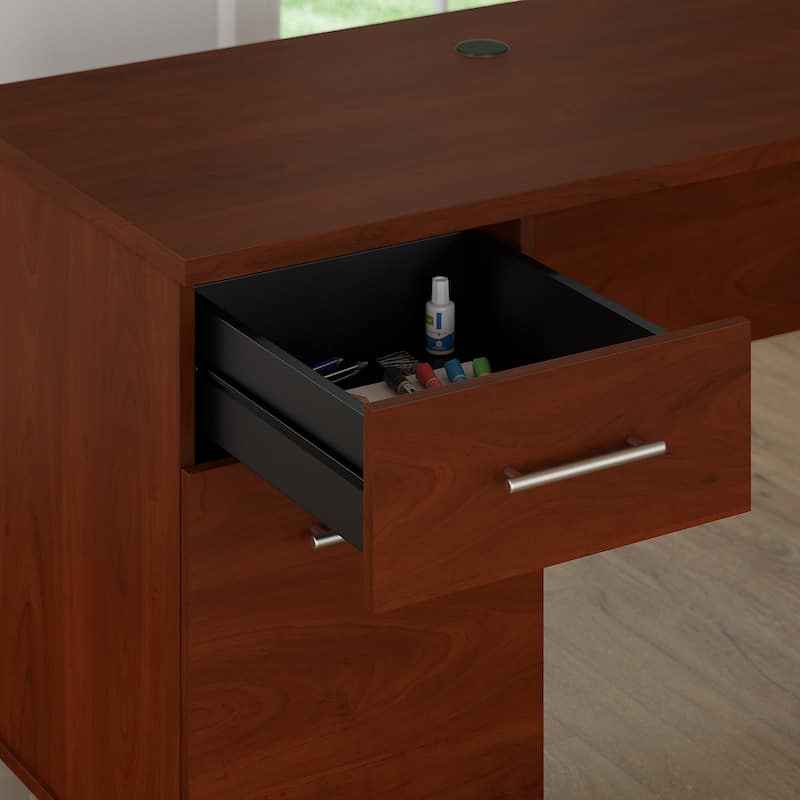 Bush Furniture Somerset 72W Office Desk with Hutch in Ash Gray