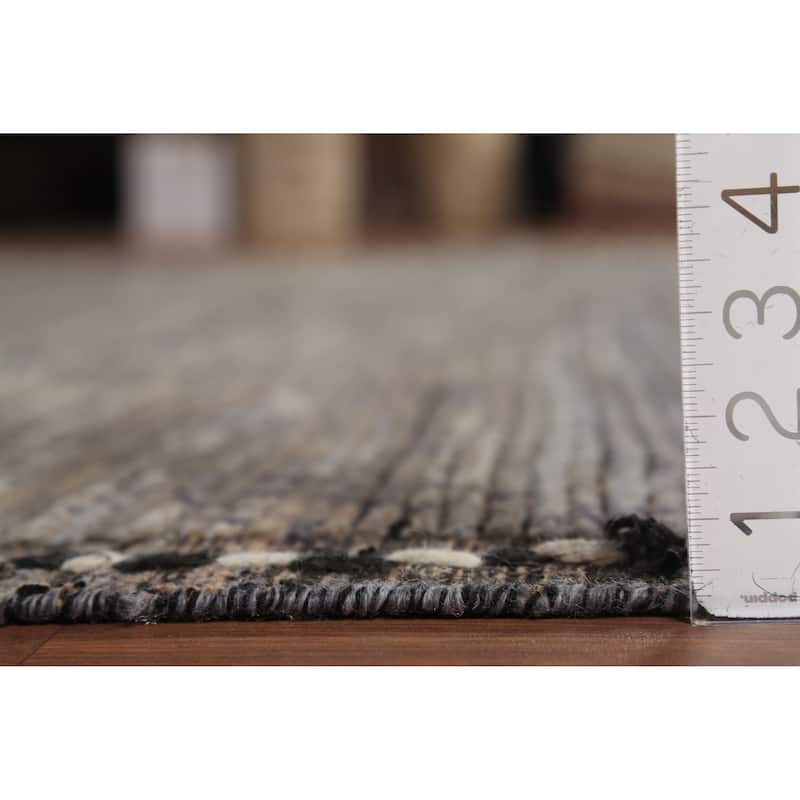 All-Over Trellis Moroccan Abstract Area Rug Hand-Knotted Wool Carpet - 9'1"x 13'4"