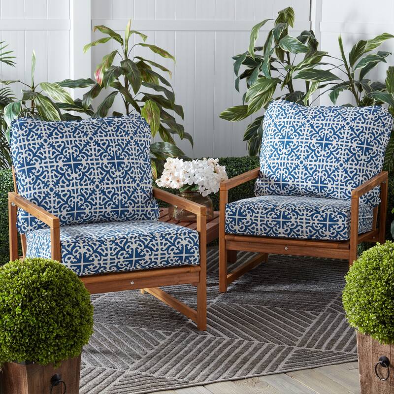 Outdoor 2-Piece Reversible Deep Seat Cushion Set (Cushions Only)