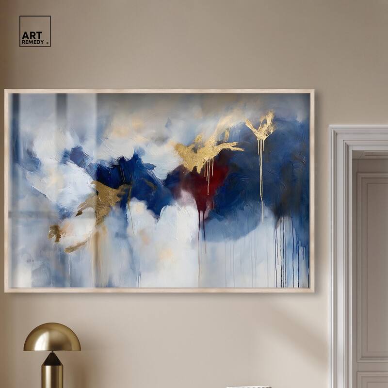 Eclipse of Gold and Blue Shadowbox by Art Remedy