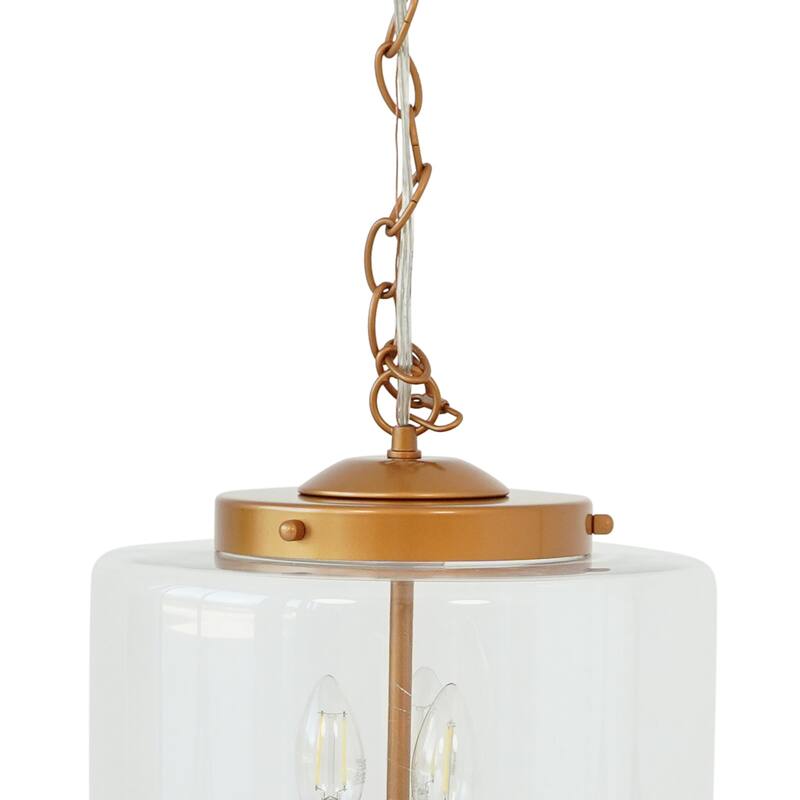 Pendant Lamp - Coarse Gold and Clear Glass