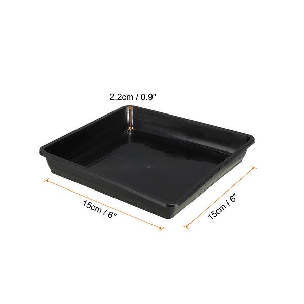 10pcs Plant Saucers, Square Plastic Thicker Plants Drip Trays, Black