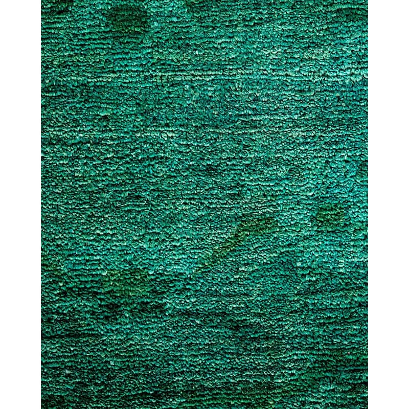 Overton Hand Knotted Wool Vintage Inspired Modern Contemporary Overdyed Blue Area Rug - 12' 4" x 18' 3"