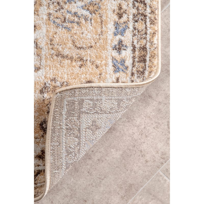 Nuloom Transitional Majectic Double Tone Medallion Floral Border Area Rug