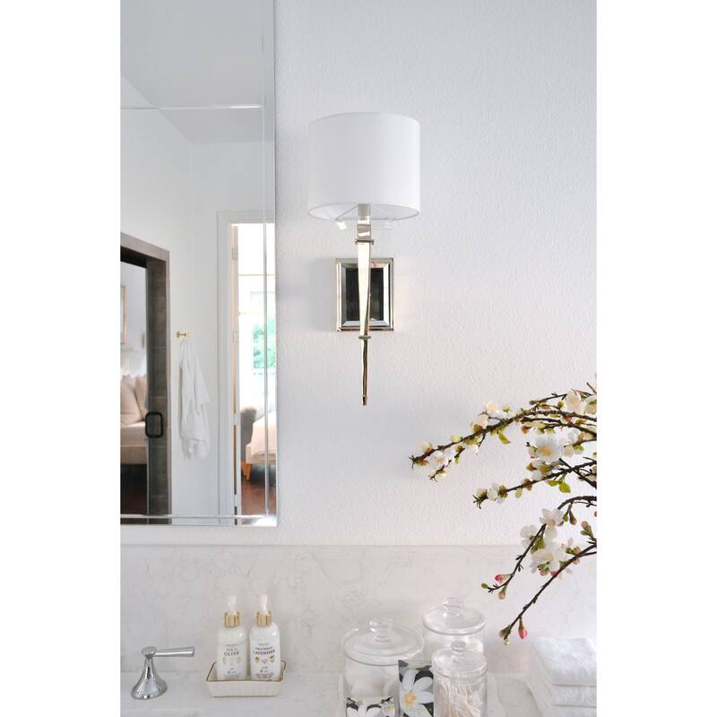 Clifton 1 Light Polished Nickel Wall Mount - 8'' W x 20'' H x 8'' D