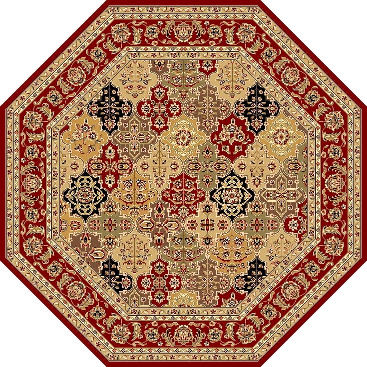 Domani Legacy Classic & Warm Moroccan Area Rug - 7'7" Octagon - Ruby