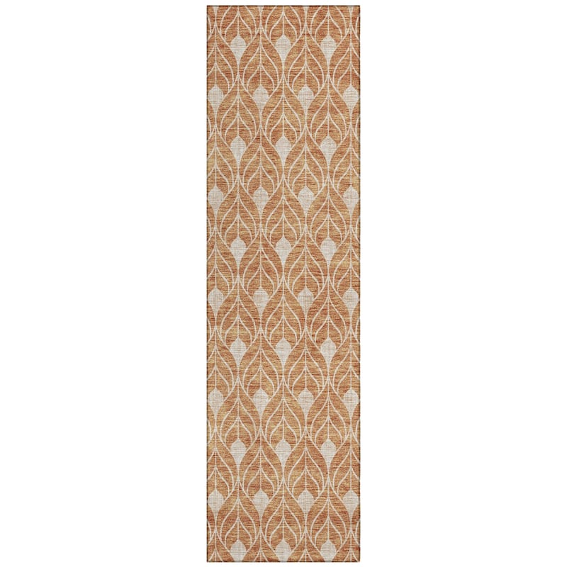 Machine Washable Indoor/ Outdoor Chantille Geo Teardrop Rug