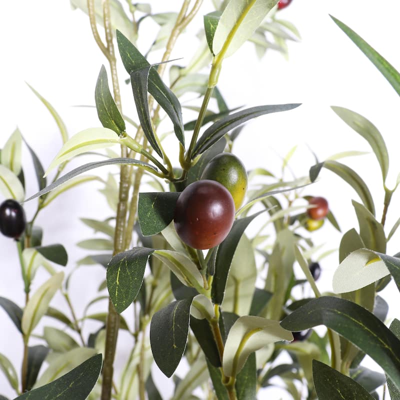 6" Artificial Olive Tree in Plastic Black Pot, 1pc/set