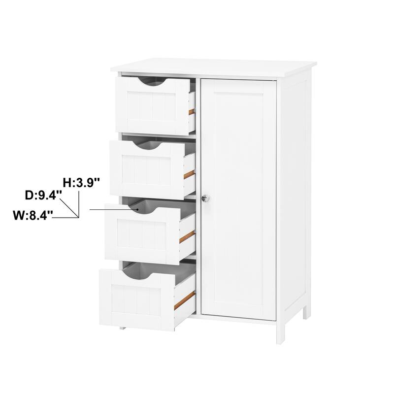 Charming Floor Cabinet Entryway Cabinet with Drawers, Bathroom Skin Care Cabinet with Adjustable Shelves