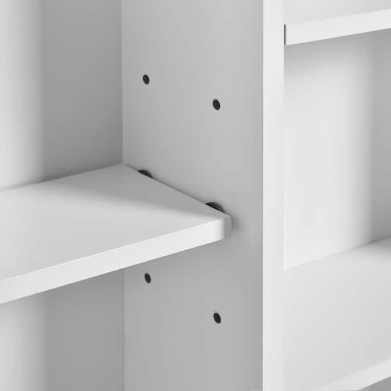 Roomfitters 30"x28" Medicine Cabinet with Mirror, Wall Mounted Cabinet with Organizer and Shelf, Bathroom Storage Unit, White